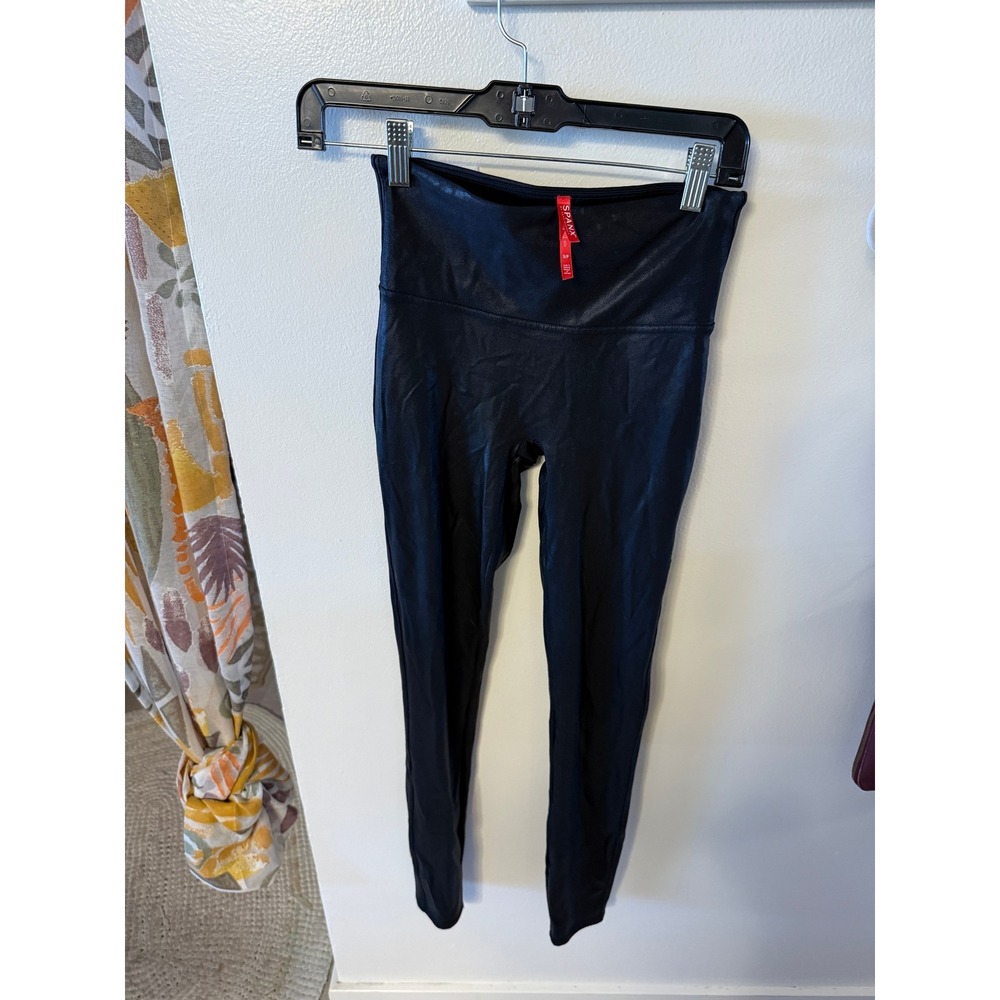 Spanx leggings‎ shapewear hi compression faux leather look everyday going out SM